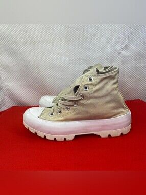 Converse Chuck Taylor All Star Lugged High Top Khaki Beige Sneakers Women Size 8